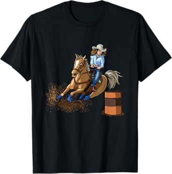 Barrel Racing Horse Country Western Riding Girl Kid T-Shirt