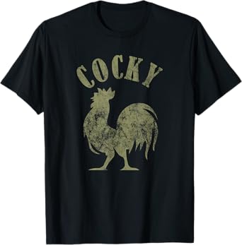 Funny Vintage Retro Distressed Cocky Rooster Lover Men T-Shirt