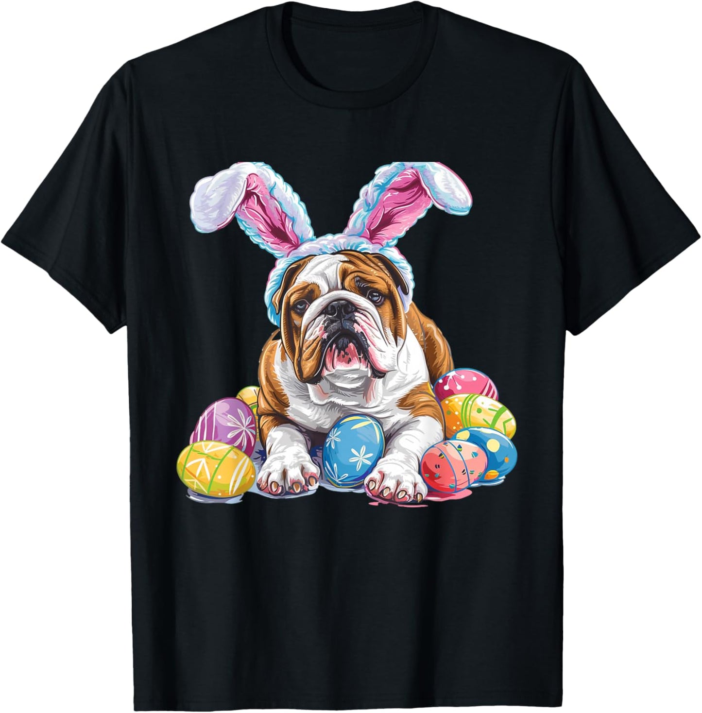 Easter Bulldog Easter Bulldog Bunny Ears Easter Egg T-Shirt