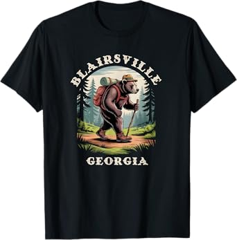 Blairsville, Georgia GA Blue Ridge Mountains Hiking Bear T-Shirt