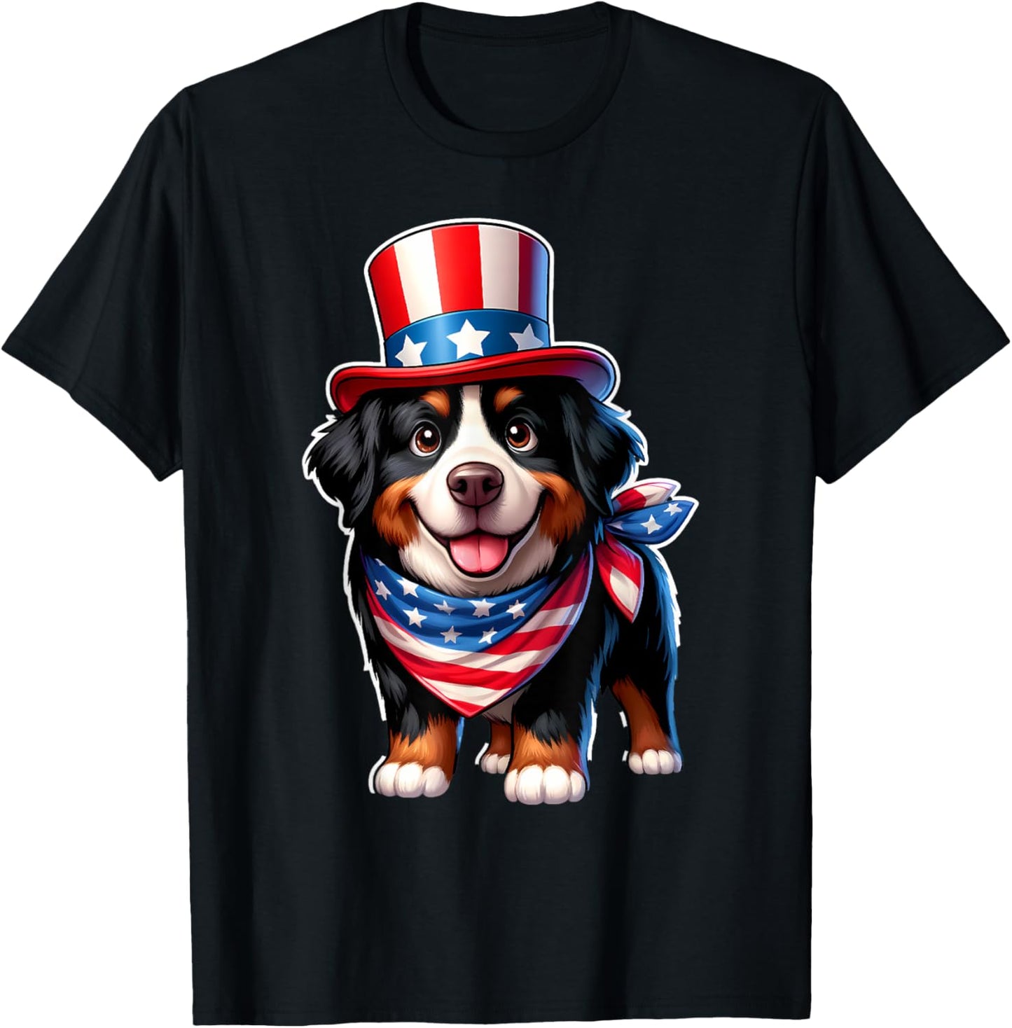 Bernese Mountain Dog 4th of July Men Women Kids T-Shirt