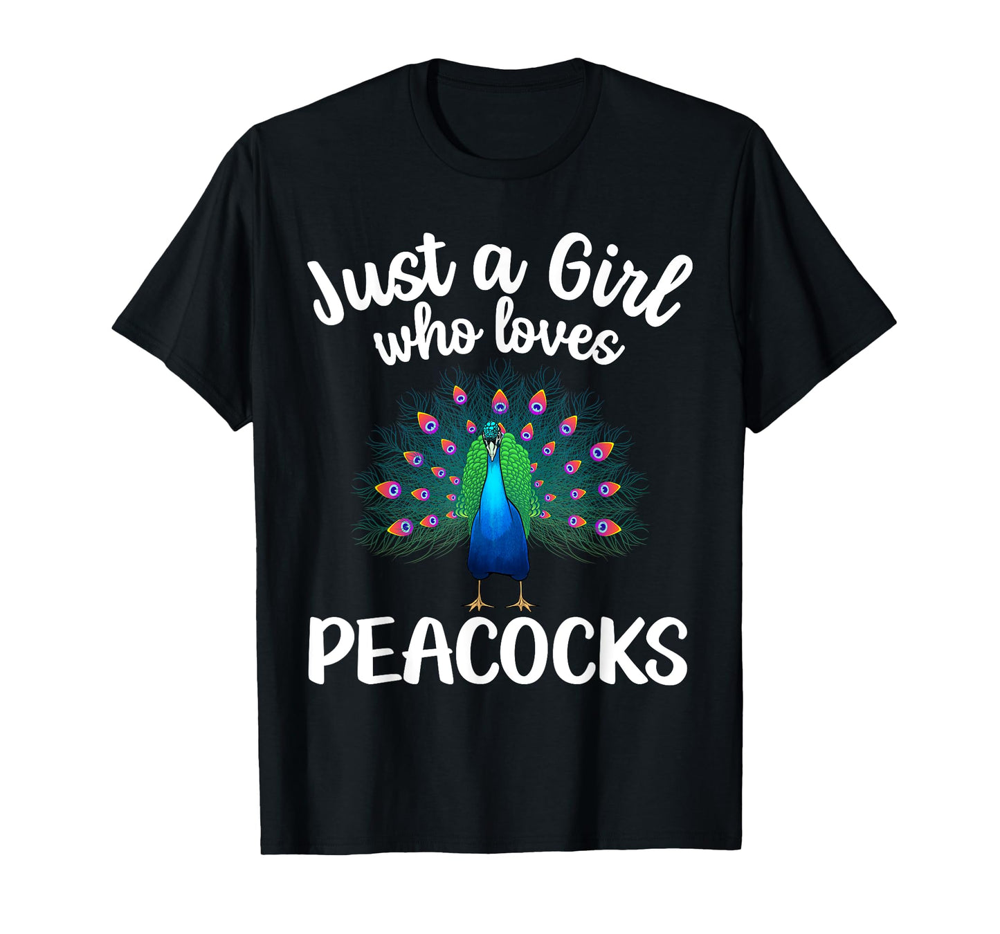 Funny Peacock Design For Women Girls Kids Bird Peacock Lover T-Shirt