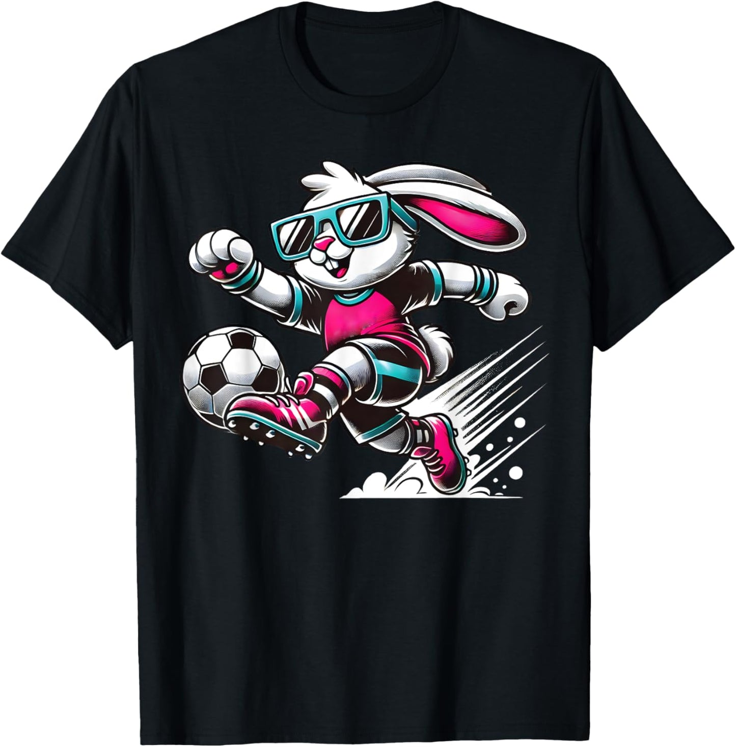 Happy Easter Bunny Playing Soccer Lovers Boys Kids Toddlers T-Shirt
