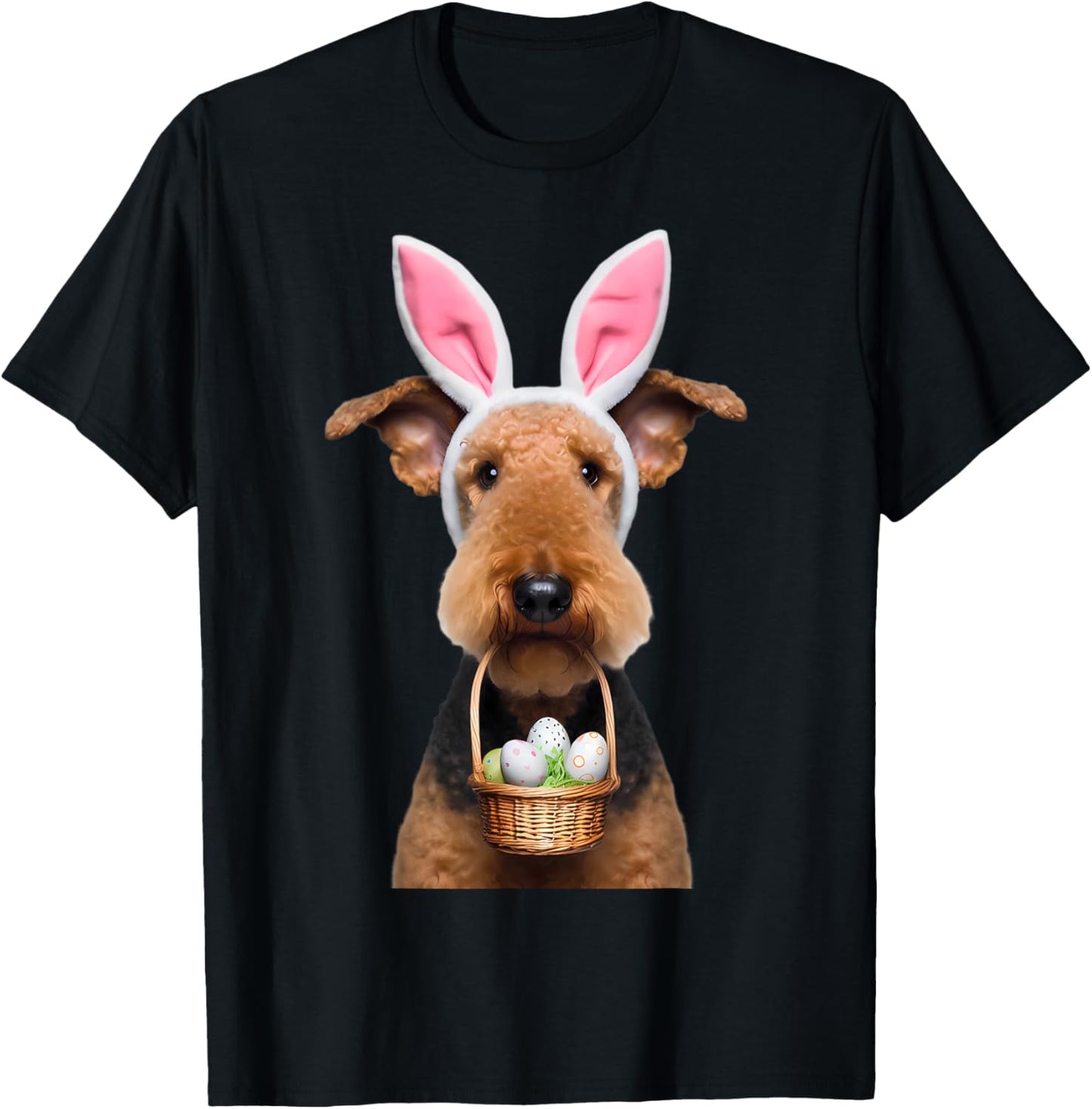 Cute Bunny Ear Airedale Terrier Dog Easter Eggs Owner Mom T-Shirt