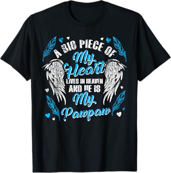 My Pawpaw Lives In Heaven Memorial Blue Angel T-Shirt