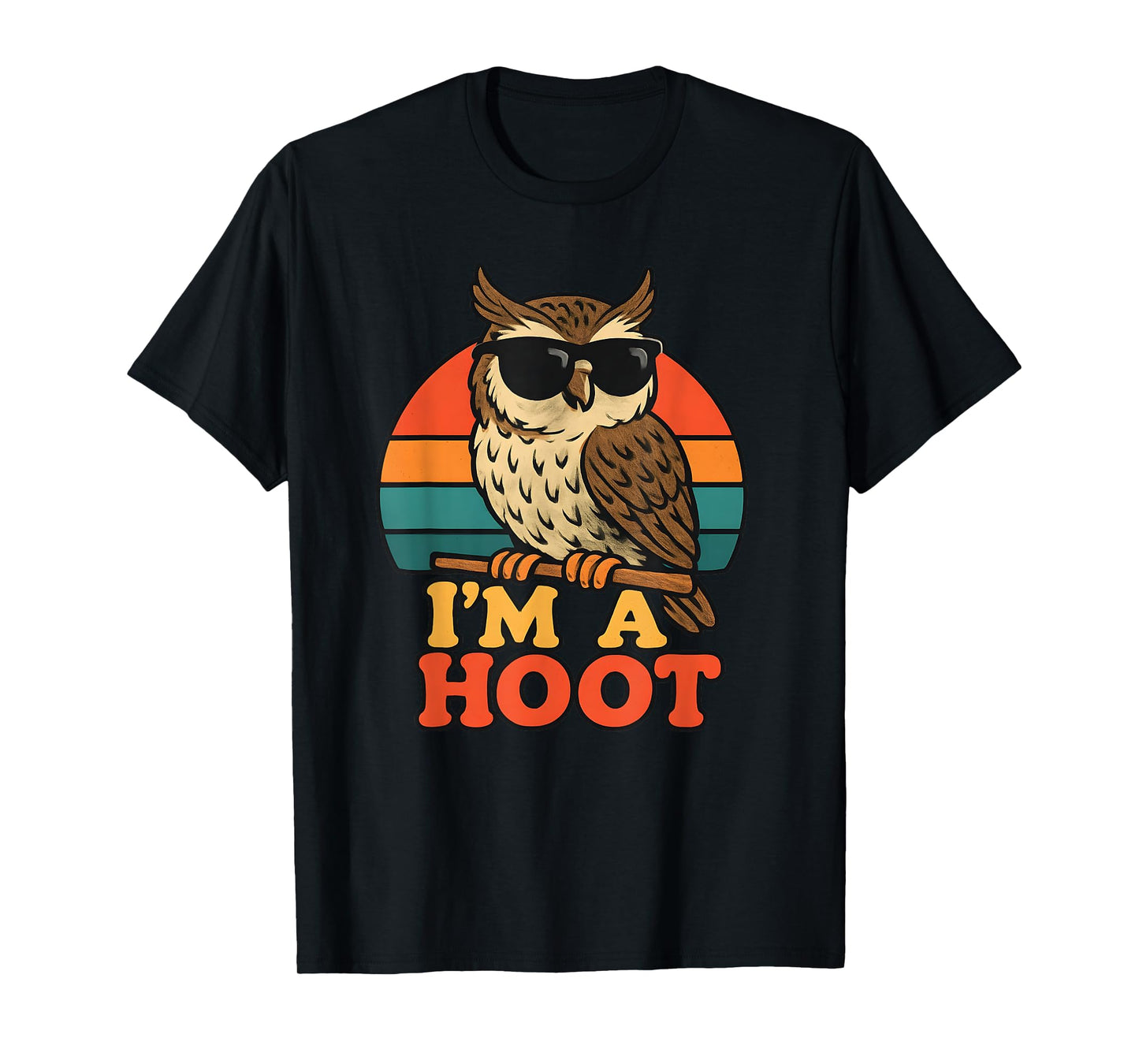 Funny Retro Owl Iβm A Hoot Vintage Animal Tee T-Shirt