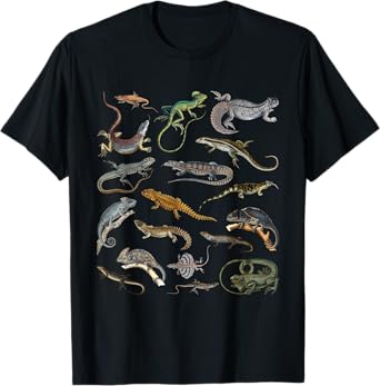 Lizards Collage Reptile Types Of Lizards Cool Lizards Lover T-Shirt