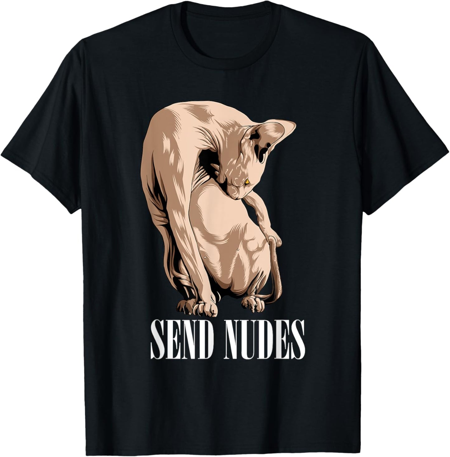 Funny Sphynx Hairless Cat Send Nudes T-Shirt T-Shirt