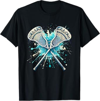 Lacrosse Splash Player Crossed Sticks Lacrosse Boys girls T-Shirt