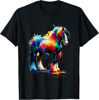 Splash Art Gypsy Vanner Horse Galineers Cob Horses T-Shirt