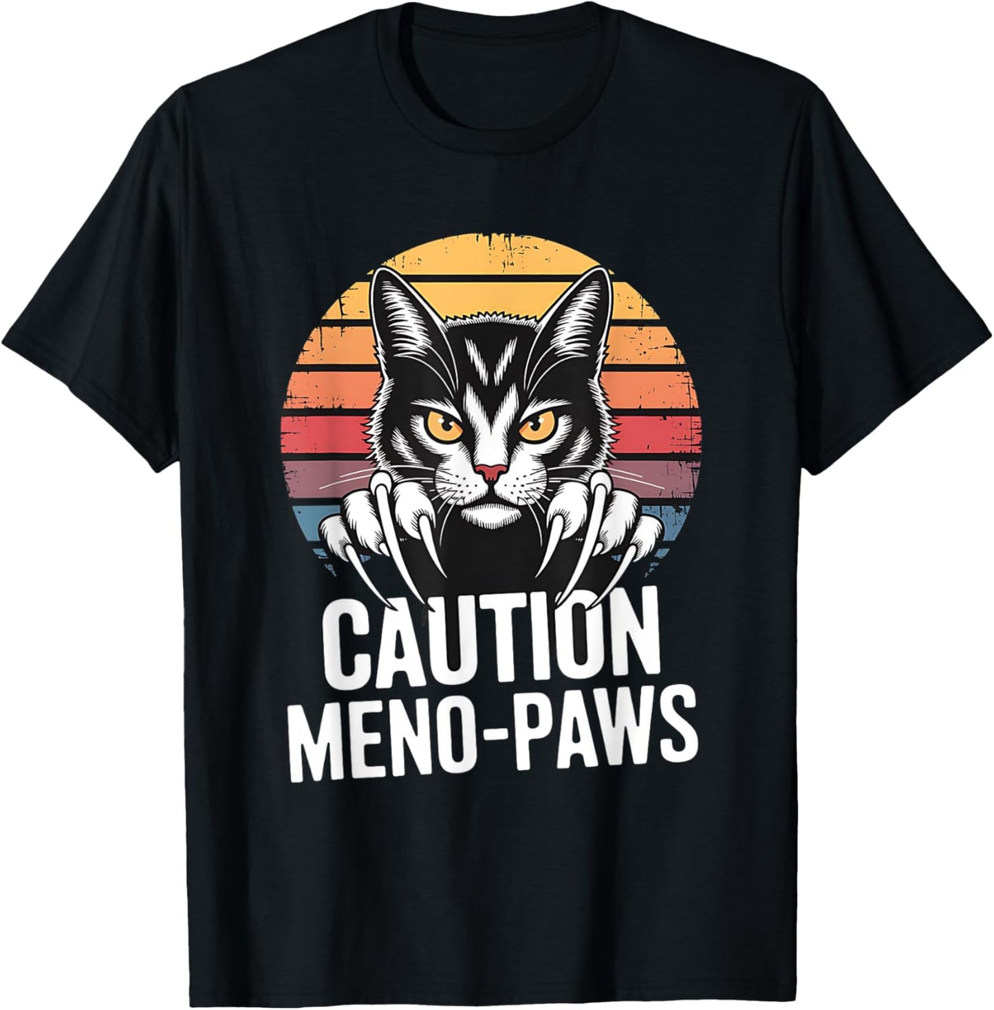 Menopause Funny Cat Vintage Sunset Retro T-Shirt