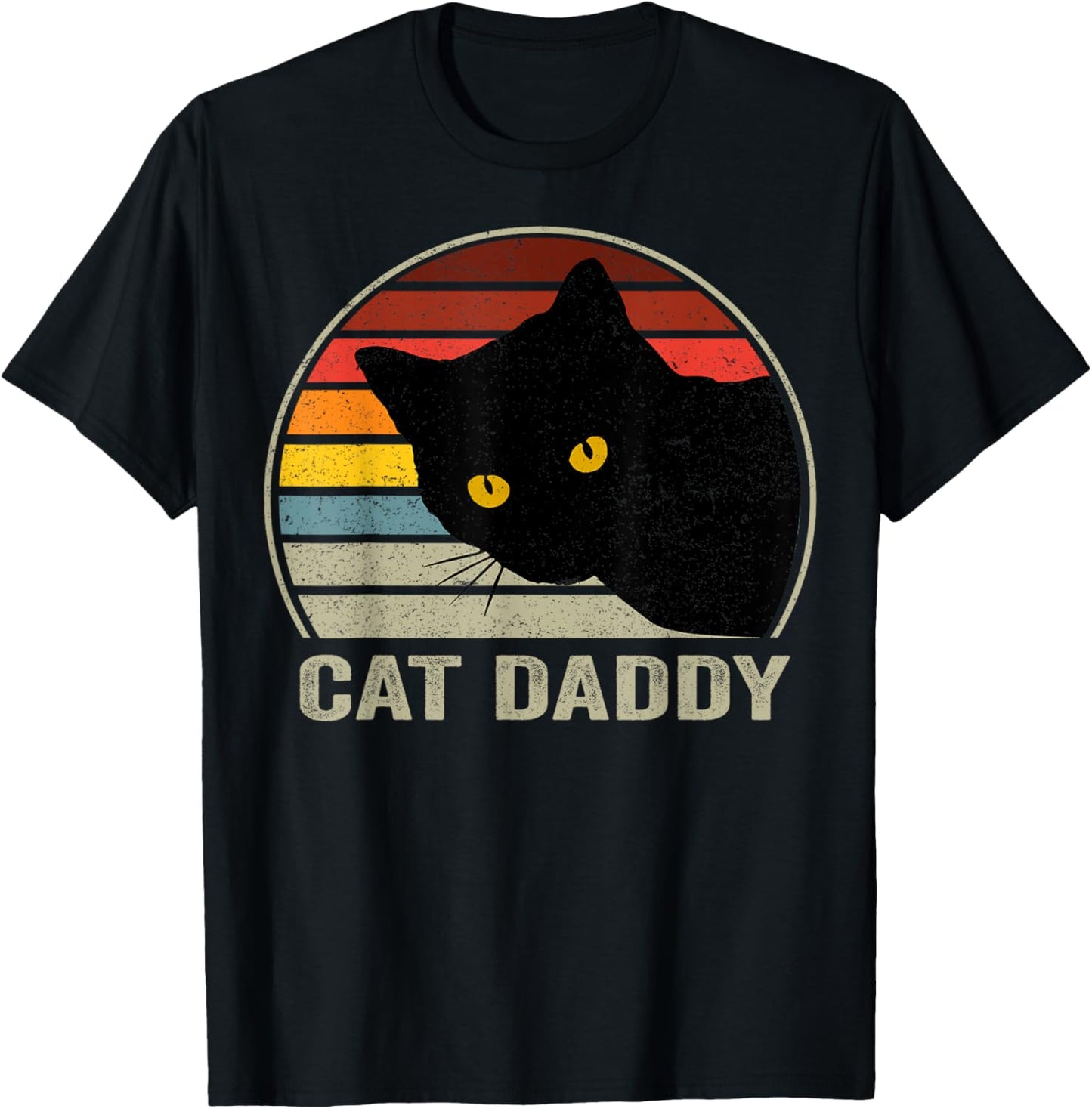 Cat Daddy Vintage Cat 80s Retro Style For Men, Cat Dad T-Shirt