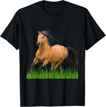 Horse Buckskin Mustang Horse Galloping Wild Horse T-Shirt