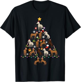 Horse Christmas Tree Funny Ugly Christmas Sweater T-Shirt