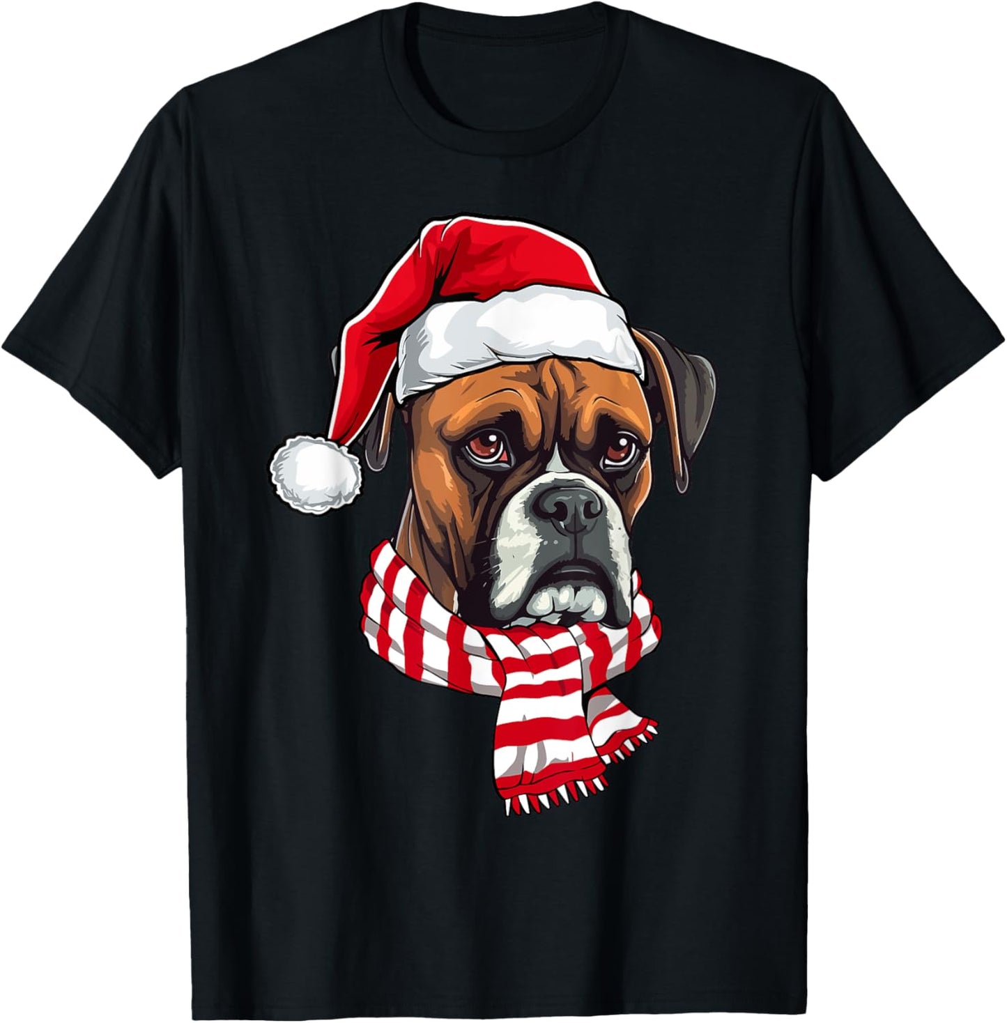 Santa Boxer Christmas Dog Lover Men Women Kids T-Shirt