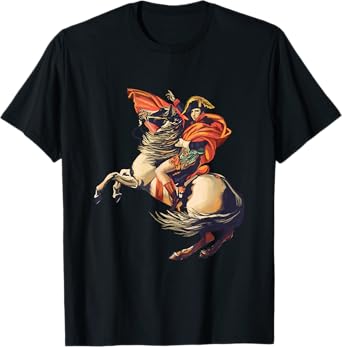 Napoleon Bonaparte with horse, art, painting Alps, gift T-Shirt