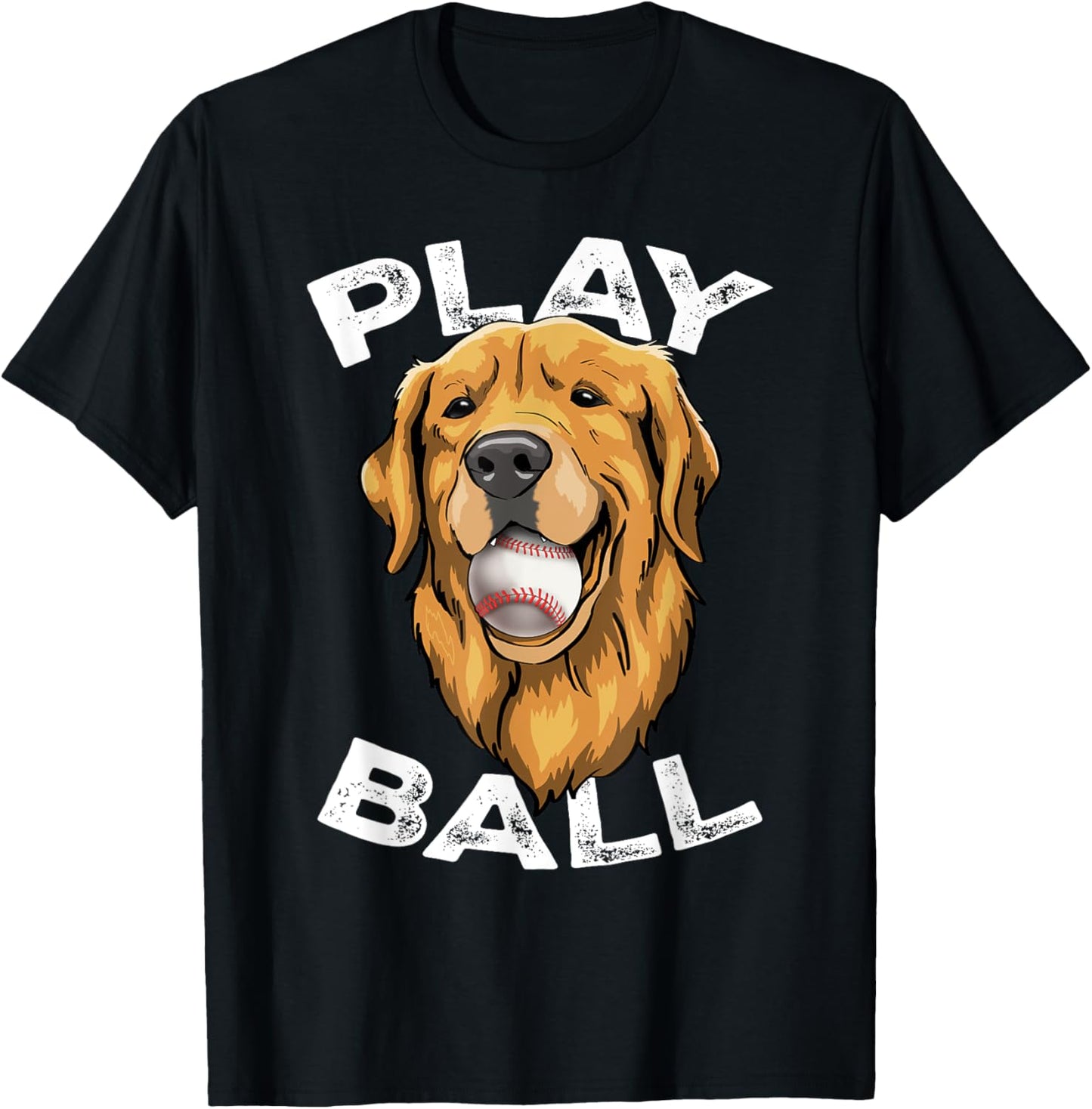 Golden Retriever Baseball Funny Cute Golden Retriever Dog T-Shirt