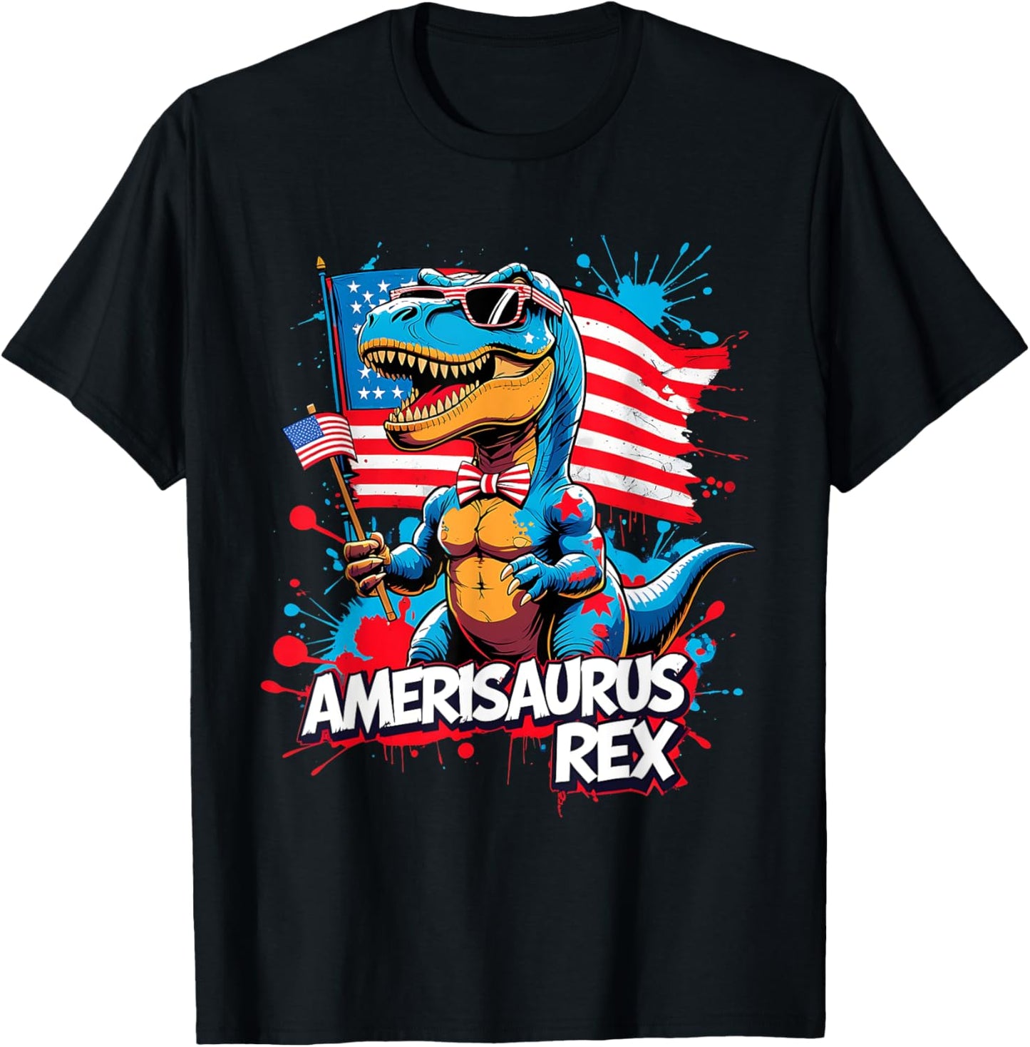 Amerisaurus Rex 4th of July Funny Dinosaur T-Shirt