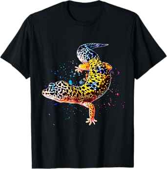 Leopard Gecko Watercolor Reptile Keeper Gecko Fan T-Shirt