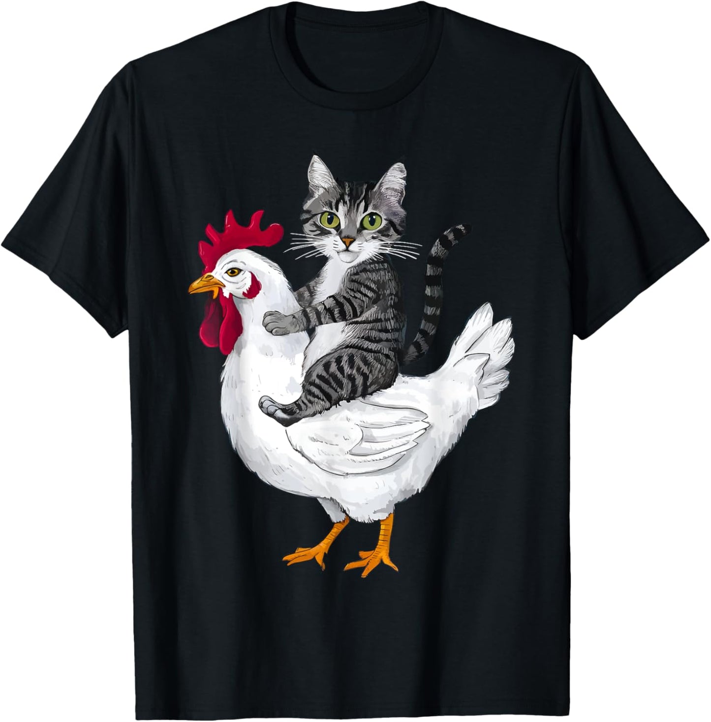 Funny Cat on a Chicken Lover T-Shirt