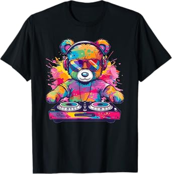 Cartoon Teddy DJ T-Shirt