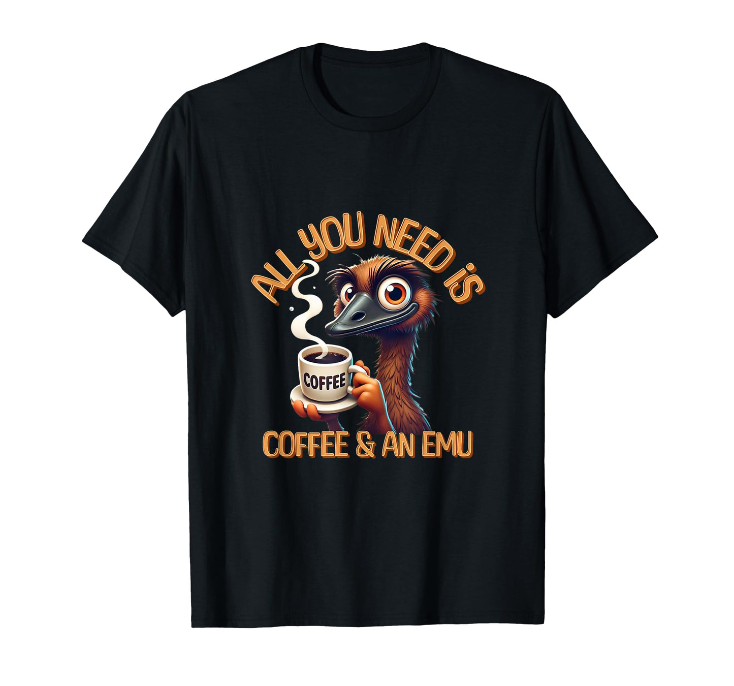 Funny Emu & Coffee Lover Zookeeper Animal Lovers T-Shirt