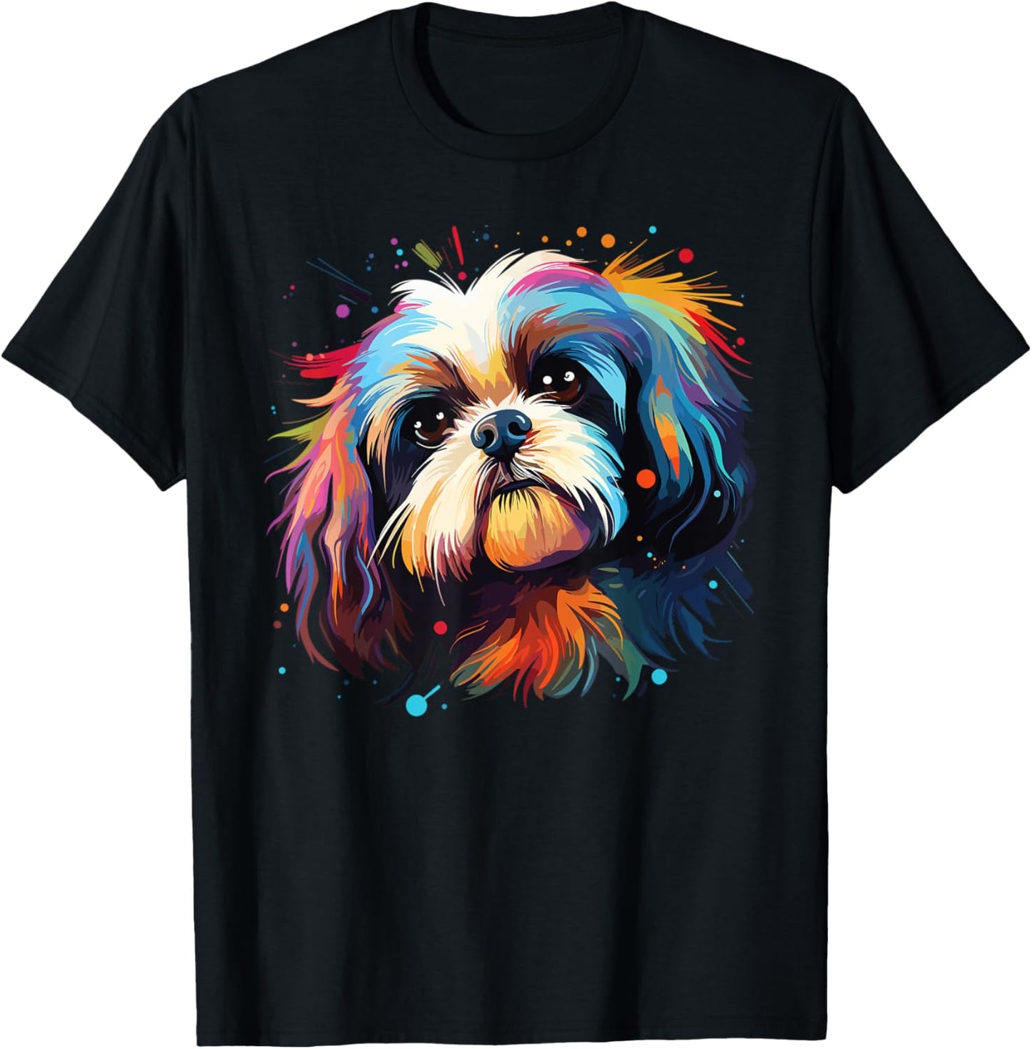 Watercolor Colorful Shih Tzu Dogs T-Shirt