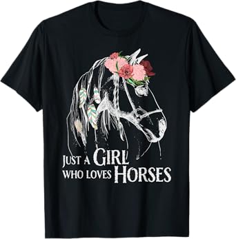 Horse Girl - Cute Pony - Crazy Horseback Riding Farmer Girls T-Shirt
