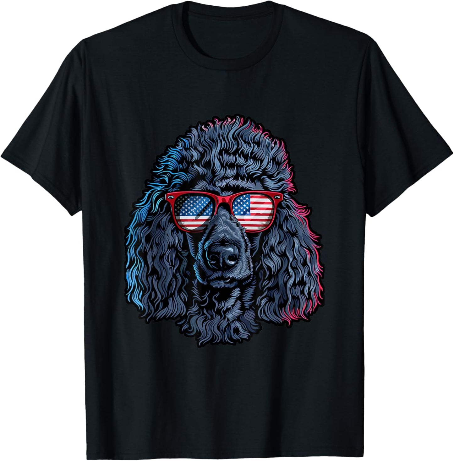 Poodle with American Sunglasses T-Shirt