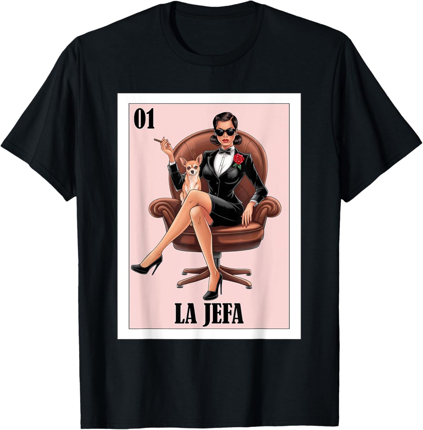 Funny Mexican Design for Chihuahua Moms - La Jefa T-shirt