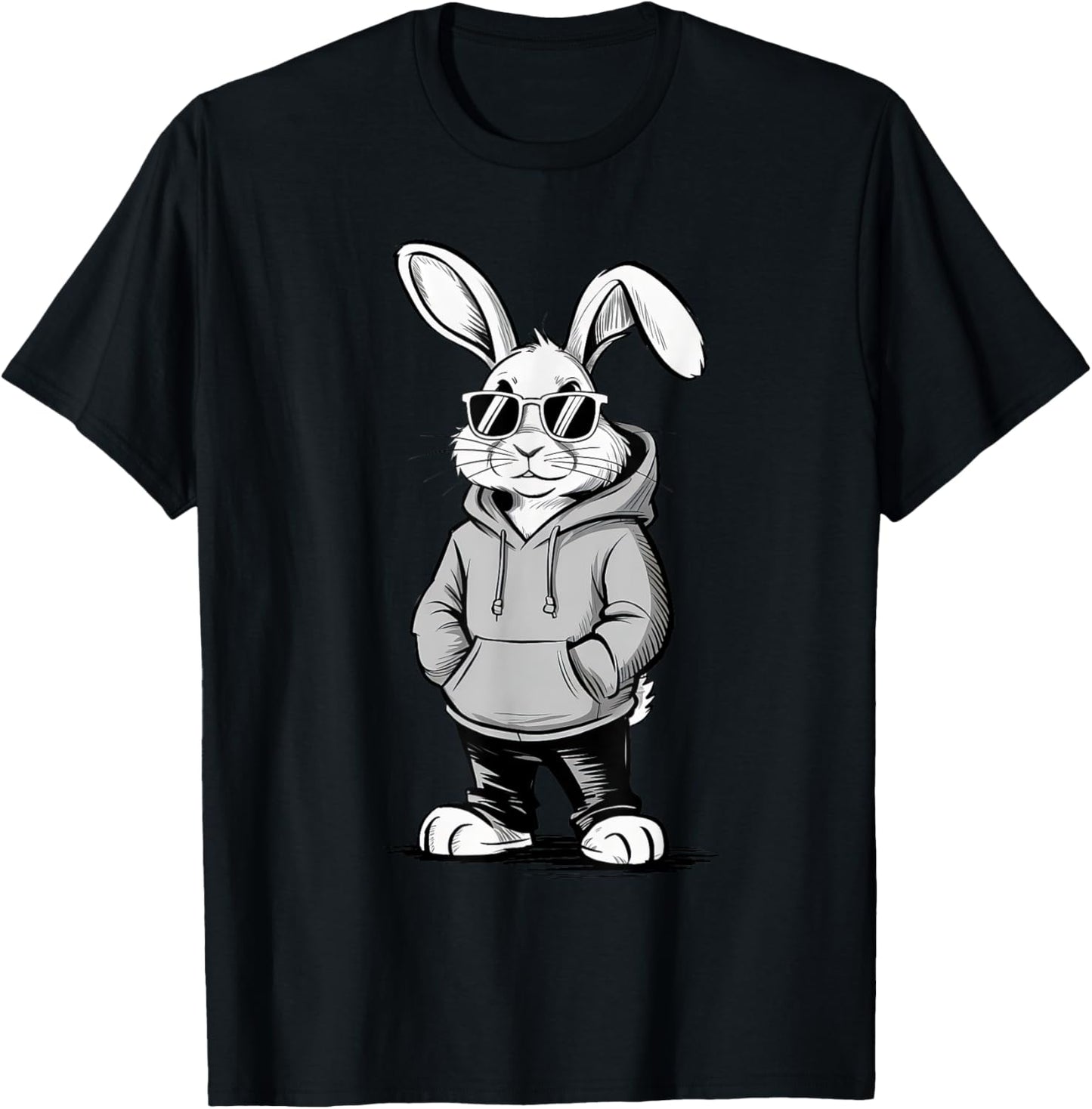 Bunny Face With Sunglasses Easter Day for Boys Men Kids T-Shirt