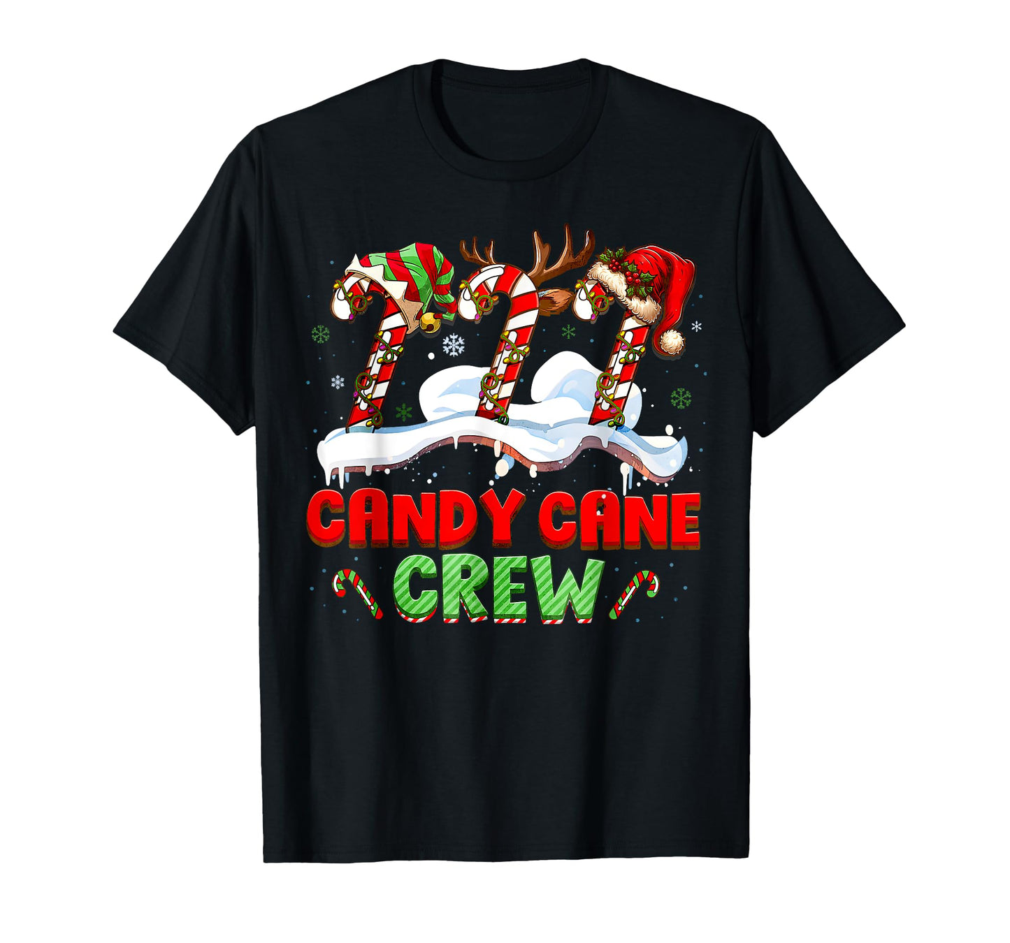 Candy Cane Crew Funny Christmas Candy Lover Xmas Womens Kids T-Shirt