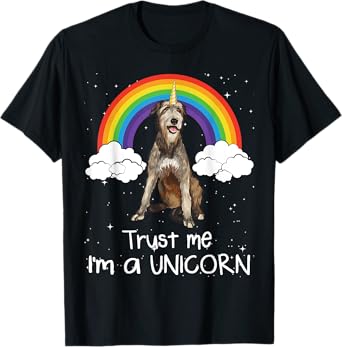 Rainbow Irish Wolfhound Trust Me I'm A Unicorn Dog Men Women T-Shirt