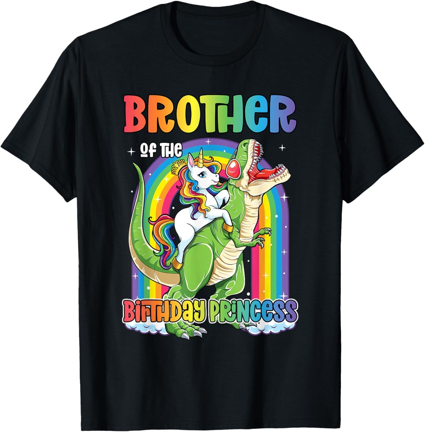 Brother of the Birthday Princess T Rex Birthday Unicorn Girl T-Shirt