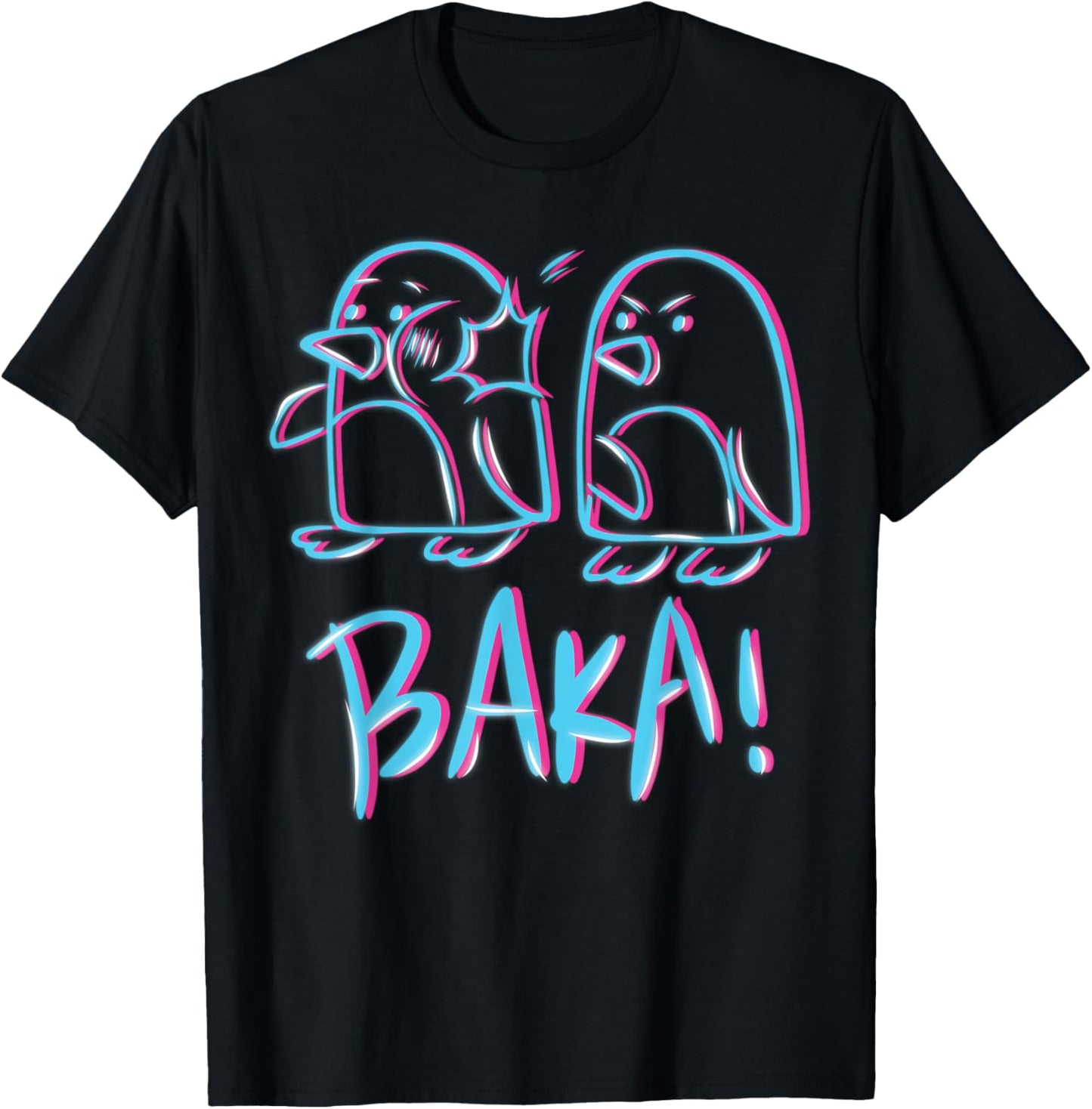 Kawaii Baka Penguin Ear Fig for Otakus, Anime and Manga T-Shirt
