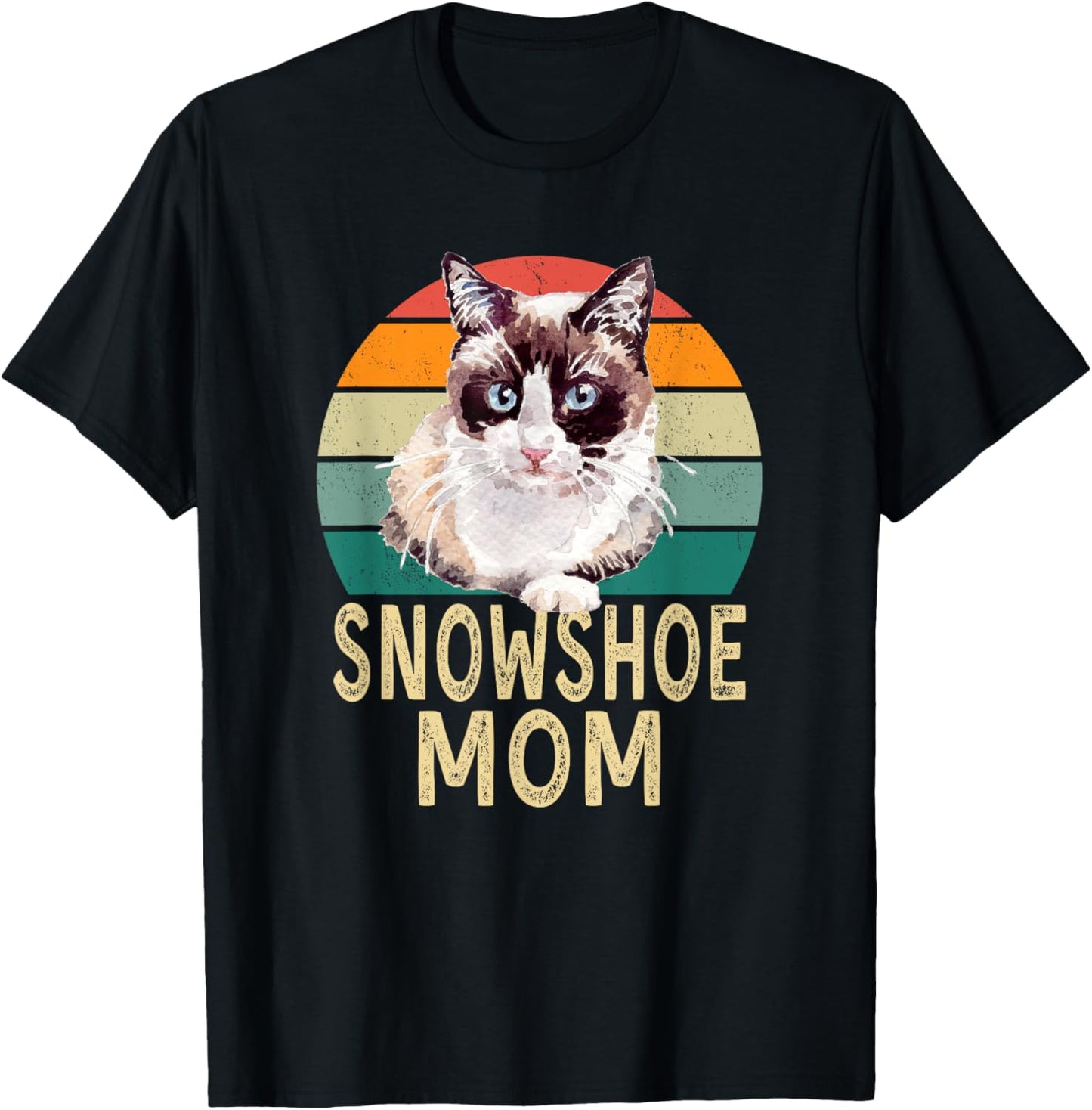Snowshoe Cat Mom Retro Vintage Funny I Love My Cat T-Shirt