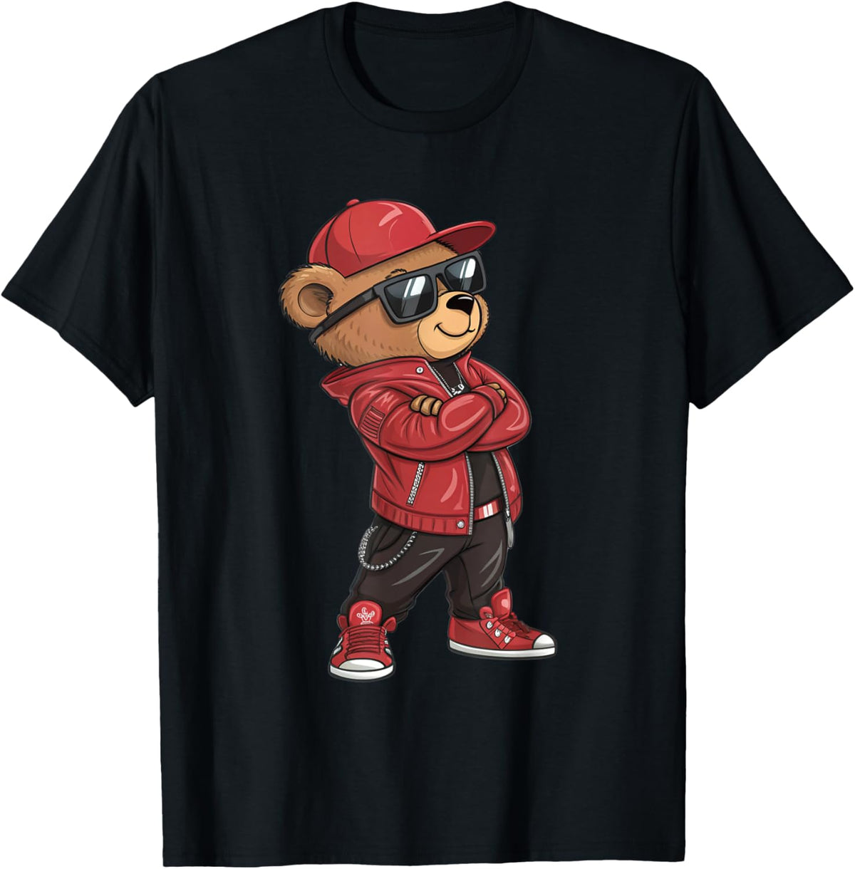 Cool Bear Wear Red Shirt in Shades Hip Hop Bear Red T-Shirt