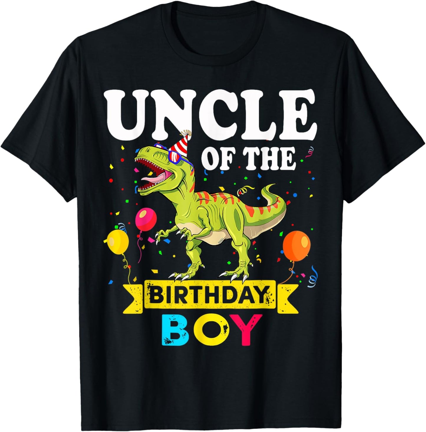Uncle Of The Birthday Boy Dinosaur T-Rex Matching Family T-Shirt