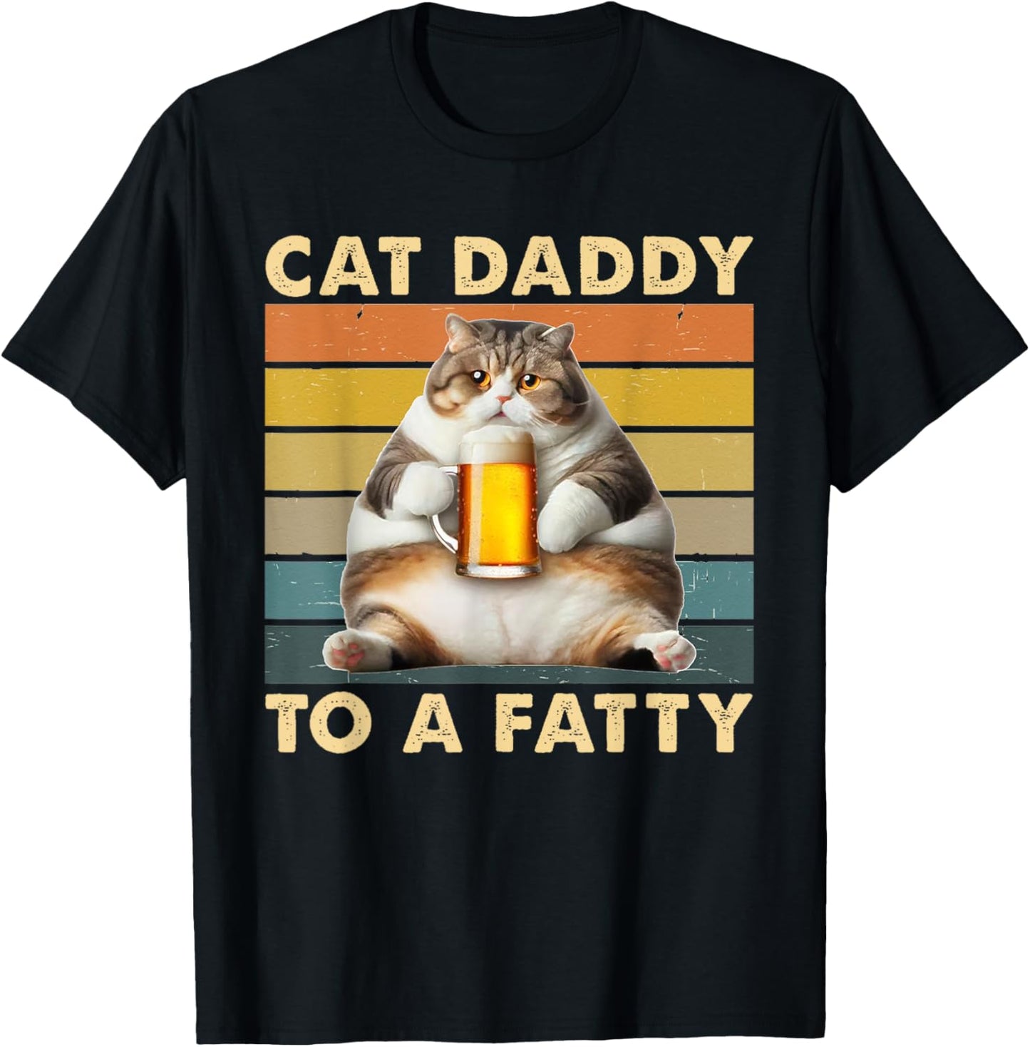 Vintage Cat Daddy To A Fatty Cats Owner Cat Lovers T-Shirt
