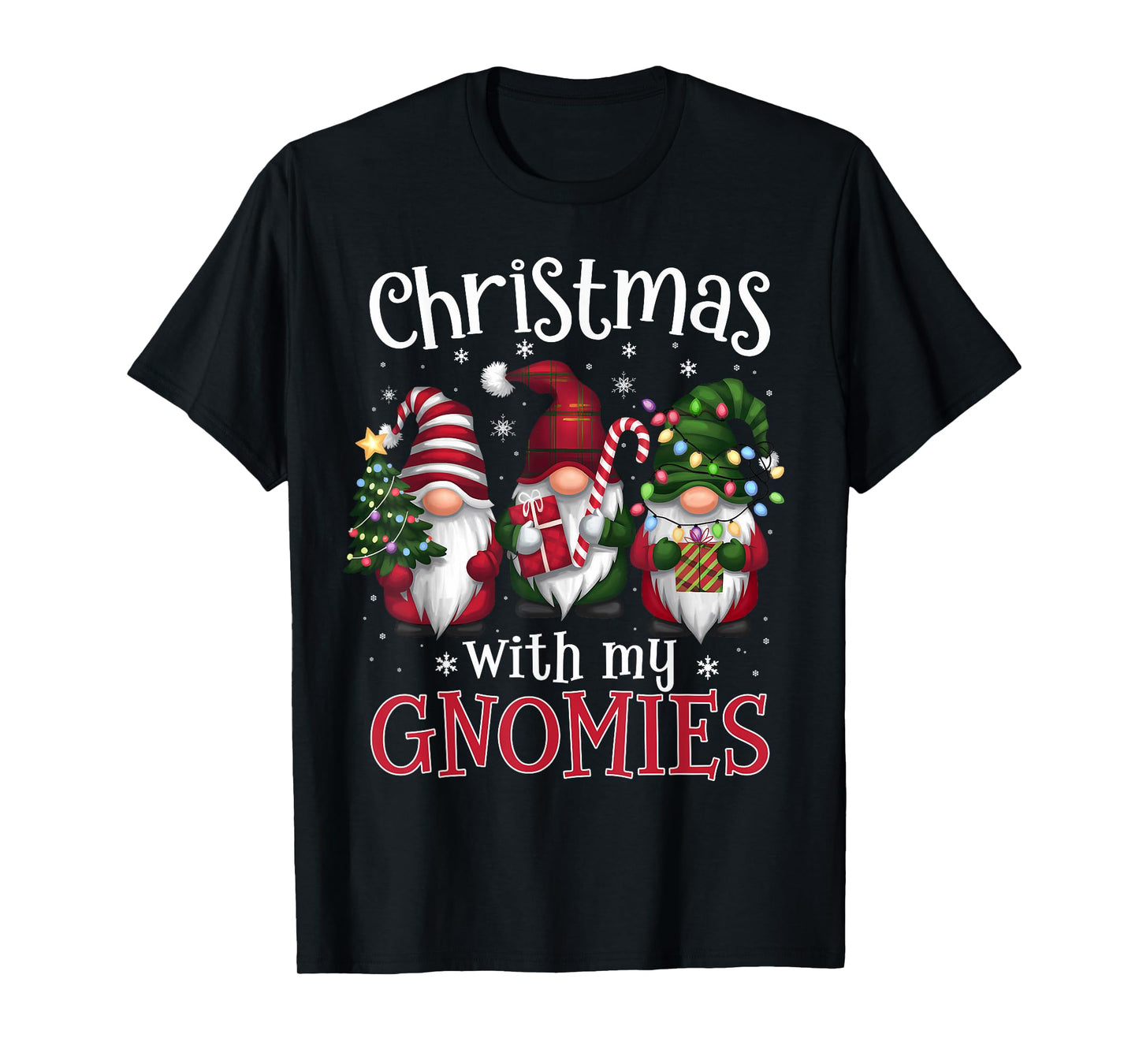 Gnome Family Christmas Matching Men Women Kids Black Christmas Gnomes T-Shirt