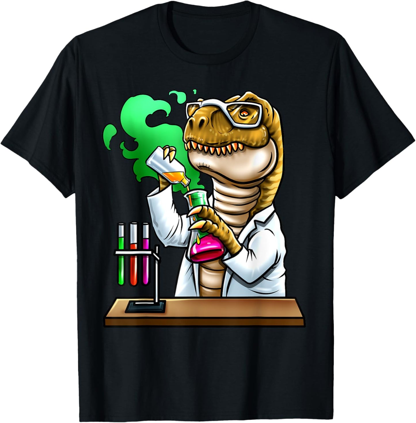 Chemistry Dinosaur Science Teacher Student Laboratory T-Rex Men Women Girls Kids T-Shirt