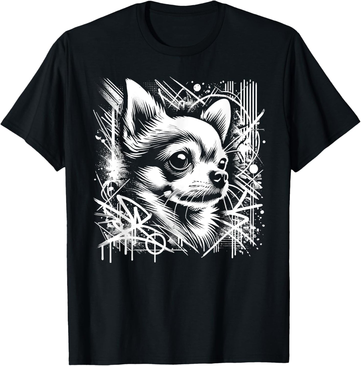 Cute Chihuahua Graffiti Street Art Style T-Shirt
