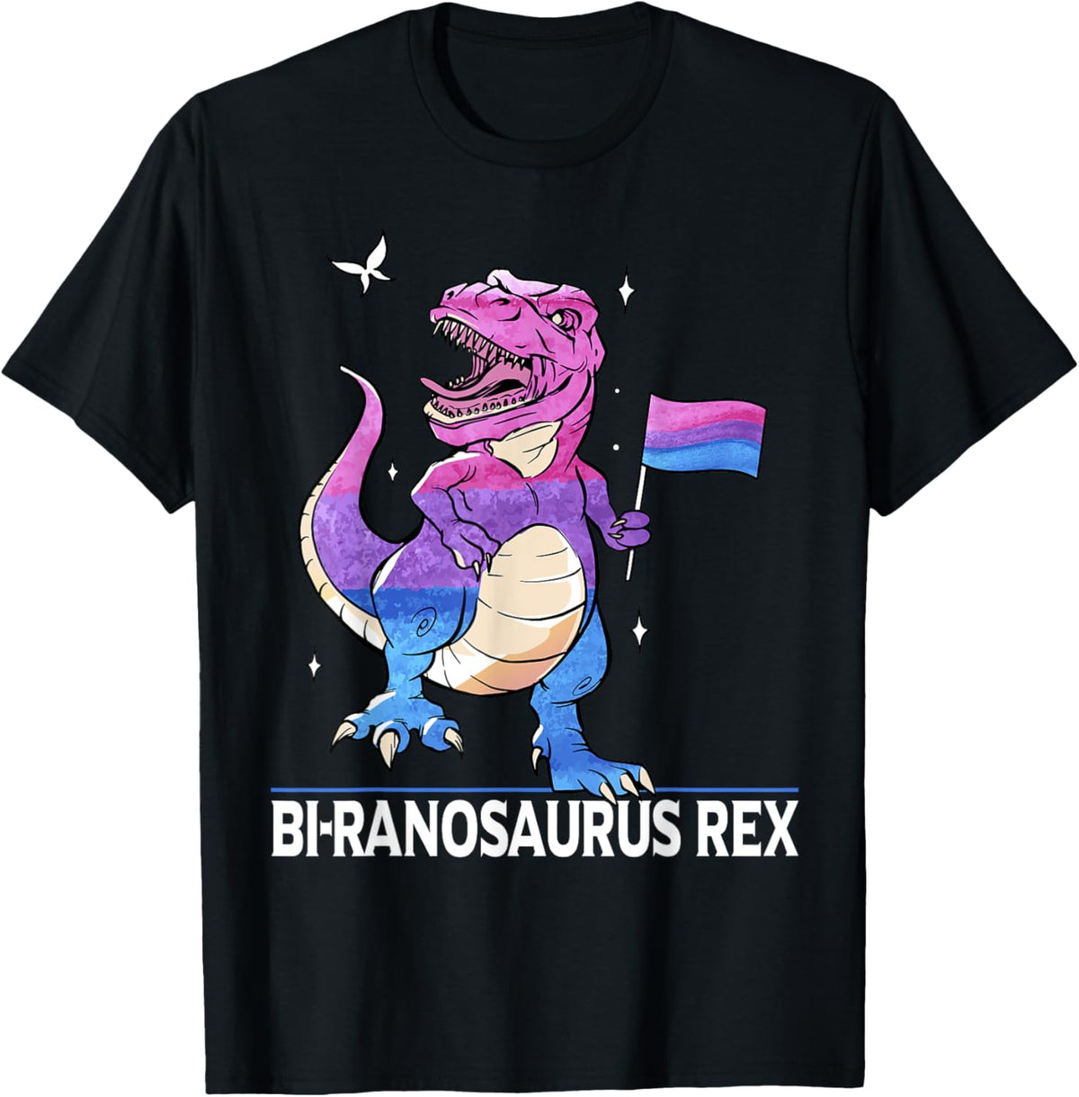 Bi-Ranosaurus Bi Dinosaur Bisexual T-Rex LGBTQIA Pride Month T-Shirt