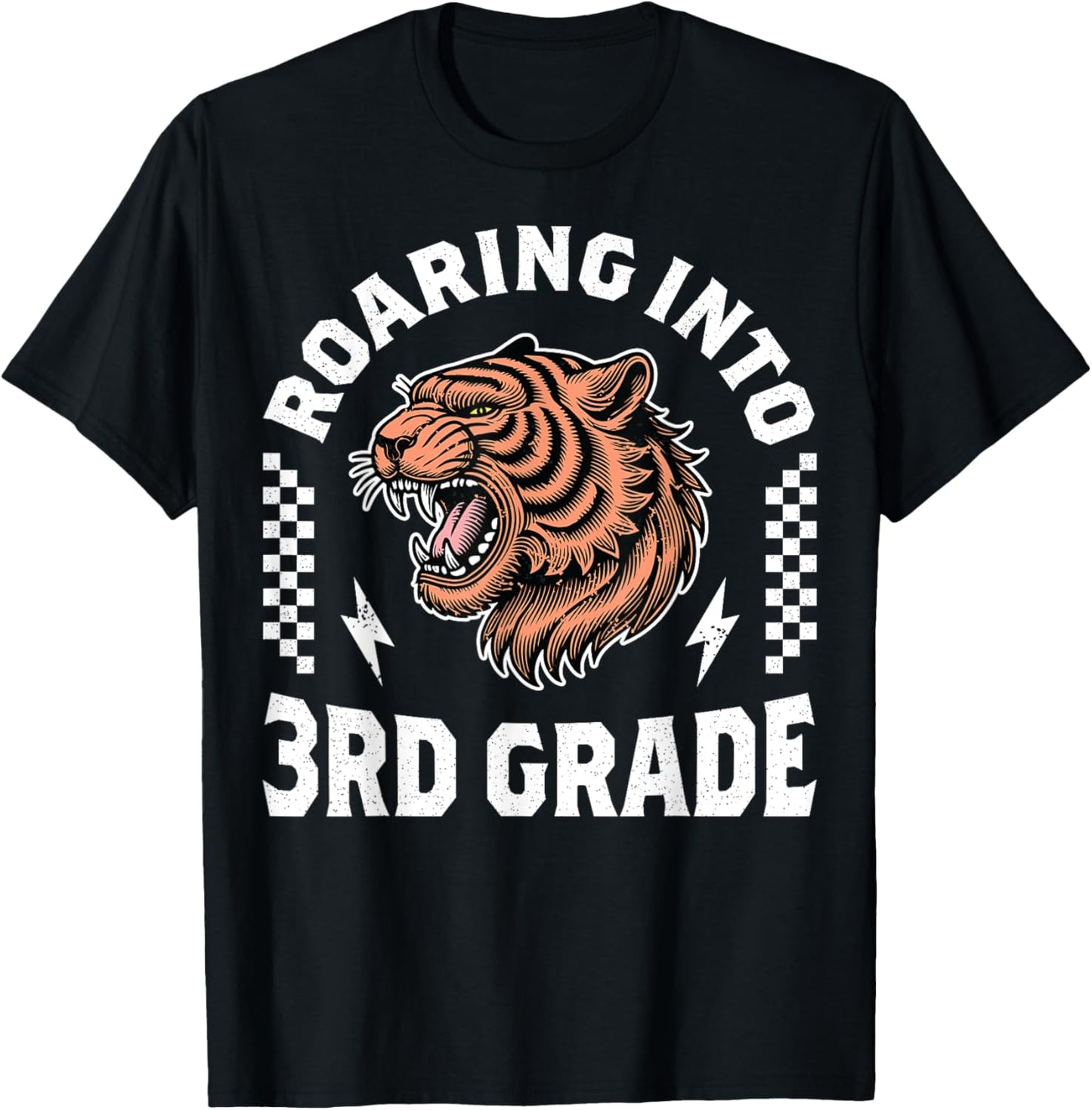 Roaring Into 3rd Grade Tiger Back to School Boy Girl Funny T-Shirt