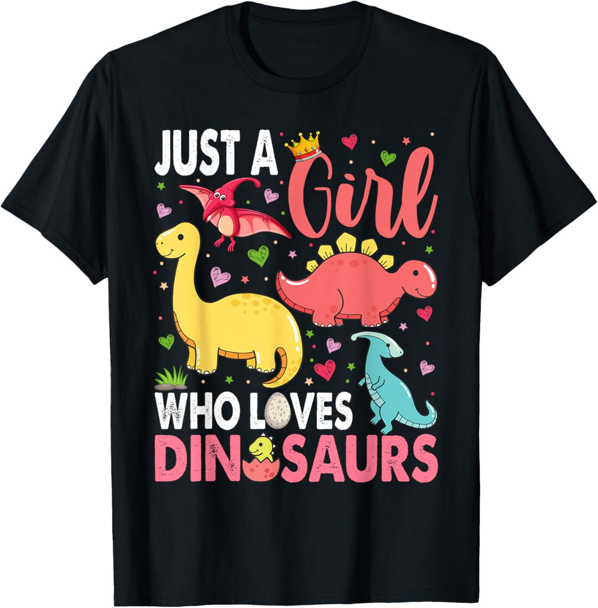 Just a Girl Who Loves Dinosaurs Kid Teen Toddlers Women Dino T-Shirt