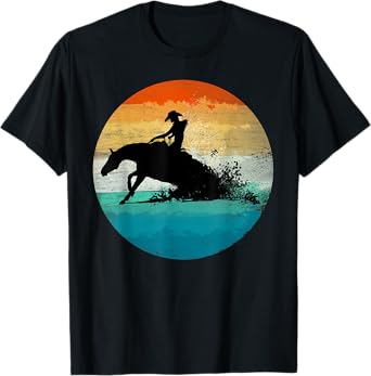 Vintage Western Rider Reining Horse Quarter Sliding Stop T-Shirt
