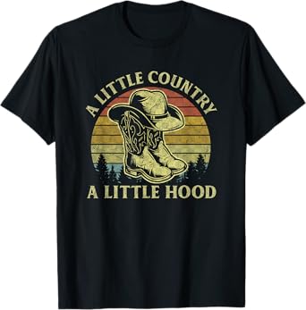 Little Country Little Hood Vintage Cowboy Hat Country Music T-Shirt