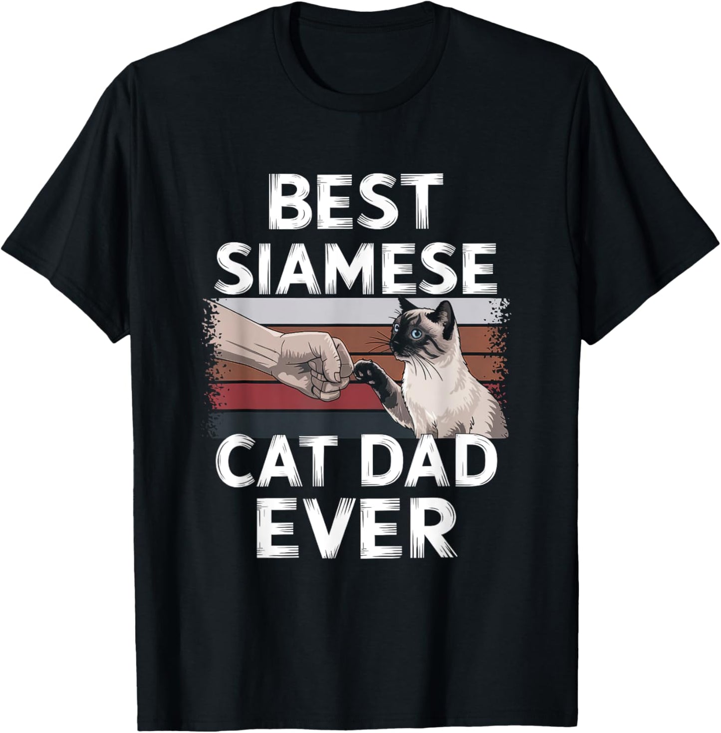 Best Siamese Cat Dad Ever Retro Vintage Sunset T-Shirt