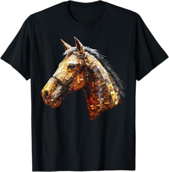 Horse Artwork - Riding Horse Motif Animal Horse T-Shirt