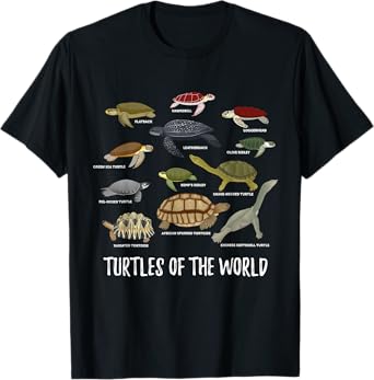 Turtles of the World Apparel Turtle Gear Types of Turtle T-Shirt